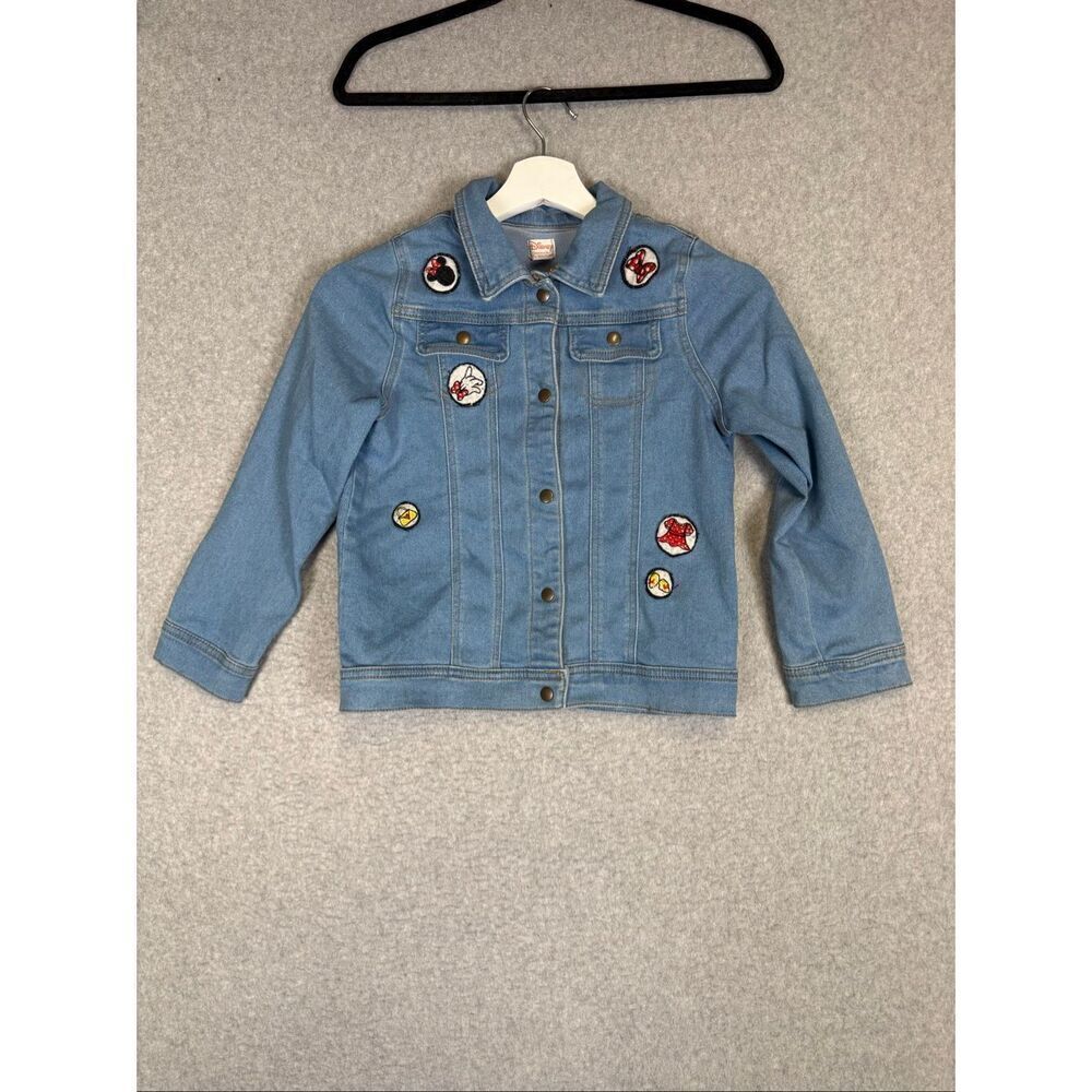 Minnie Mouse Disney Tutu Couture Girls Jean Jacket Blue Stretch Flap Pockets 10